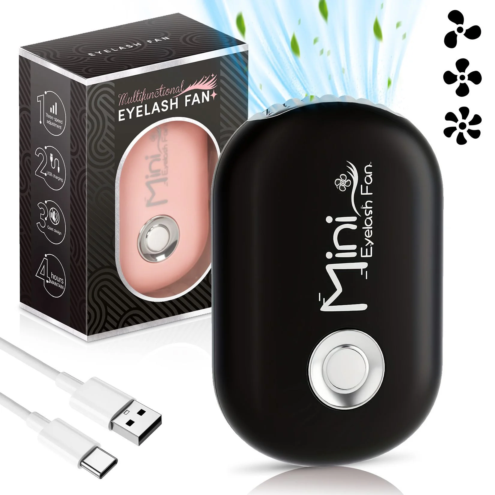 充電式まつげエクステドライヤーファン 3 スピードポータブルハンドヘルドブロワーグルーマスカラ移植冷却エクステンションツール