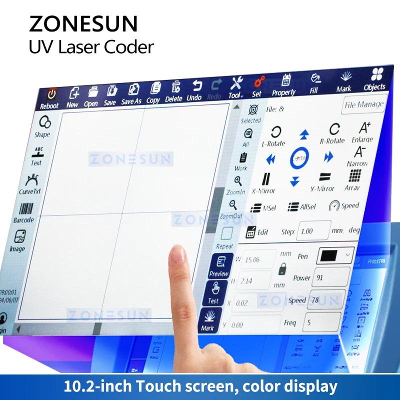 Zonesun ZS-UVC1 Laser Date Code Printer UV Laser Coder Expiry Date Printing Machine Laser Marking Machine