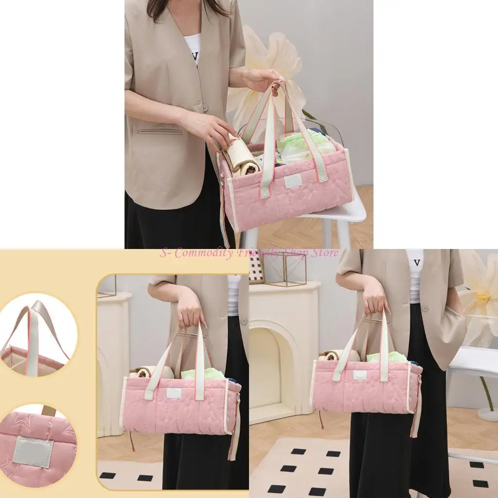 

85AE Stylish Nursery Storage Solution for Carriages Including Spacious Pockets Large Capacity Baby Strollers Diaper Bag