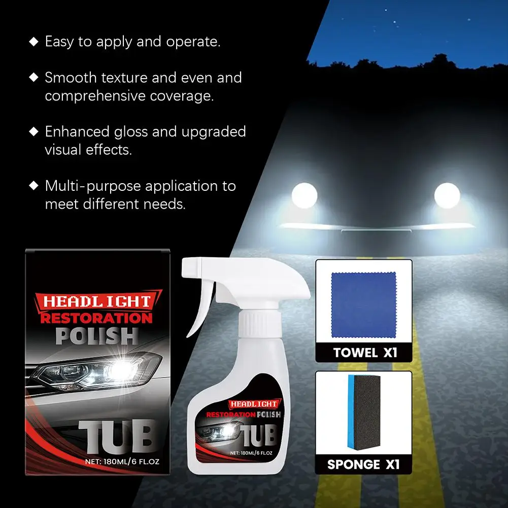 Zestawy do renowacji reflektorów samochodowych, polerowanie, naprawa rys na reflektorach, usuwanie rys, płyn do czyszczenia i polerowania reflektorów, usuwanie oksydacji A8E0