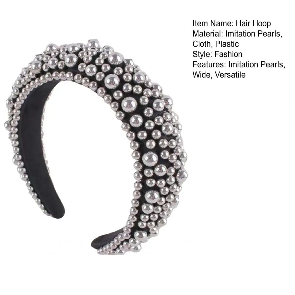 تقليد اللؤلؤ الشعر هوب واسعة زيادة عقال مرنة مريحة تناسب الشعر هوب النساء أغطية الرأس الزفاف إكسسوارات الشعر