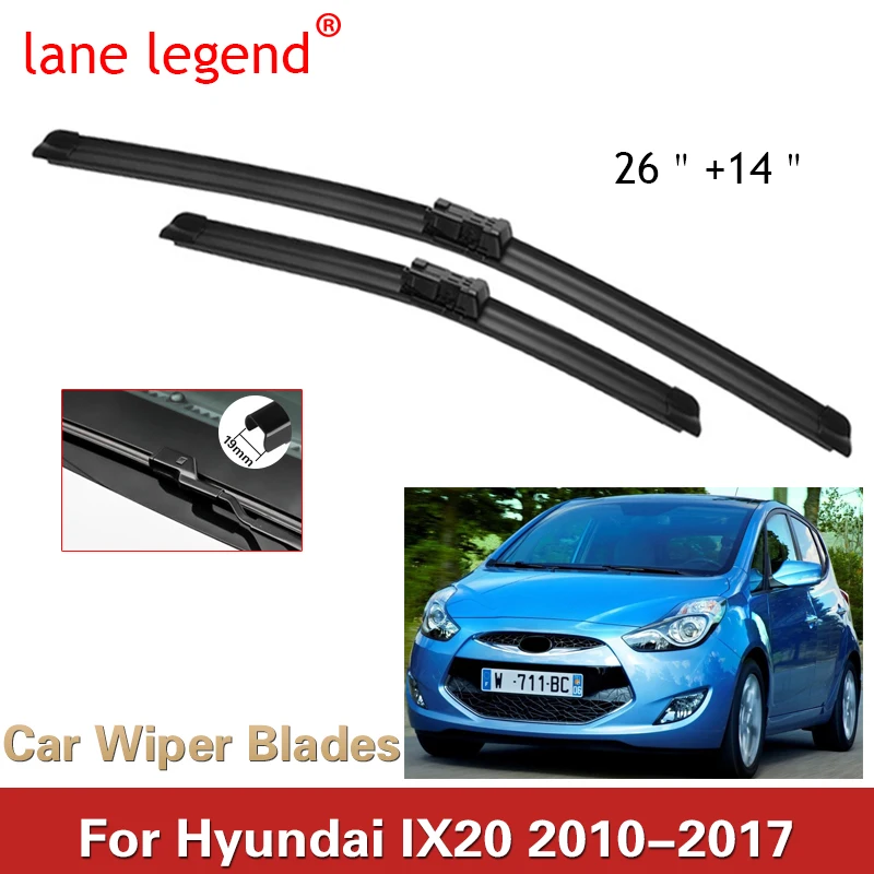 

Car Wiper LHD Front Wiper Blades Set For Hyundai IX20 2010-2017 2011 2012 2013 2014 2015 Windshield Windscreen Window 26"+14"