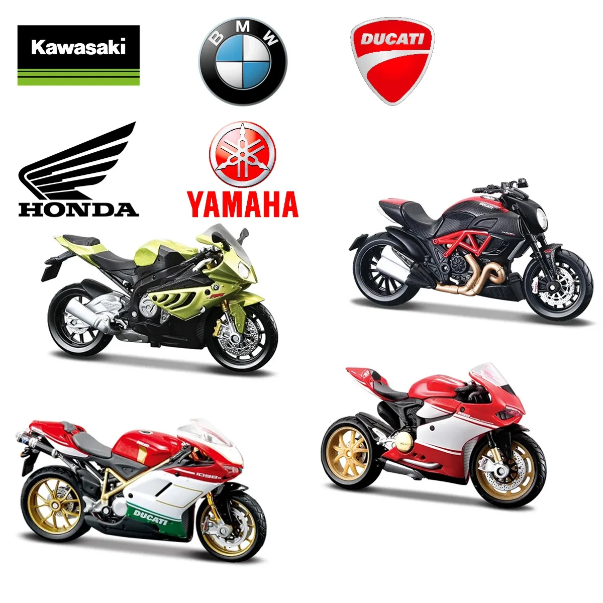 

1:18 Kawasaki Ninja ZX-10R Replica Motorcycle Bike Model Souvenir Collectible Mini Moto Diecast Home Office Vehicle Toy Gift