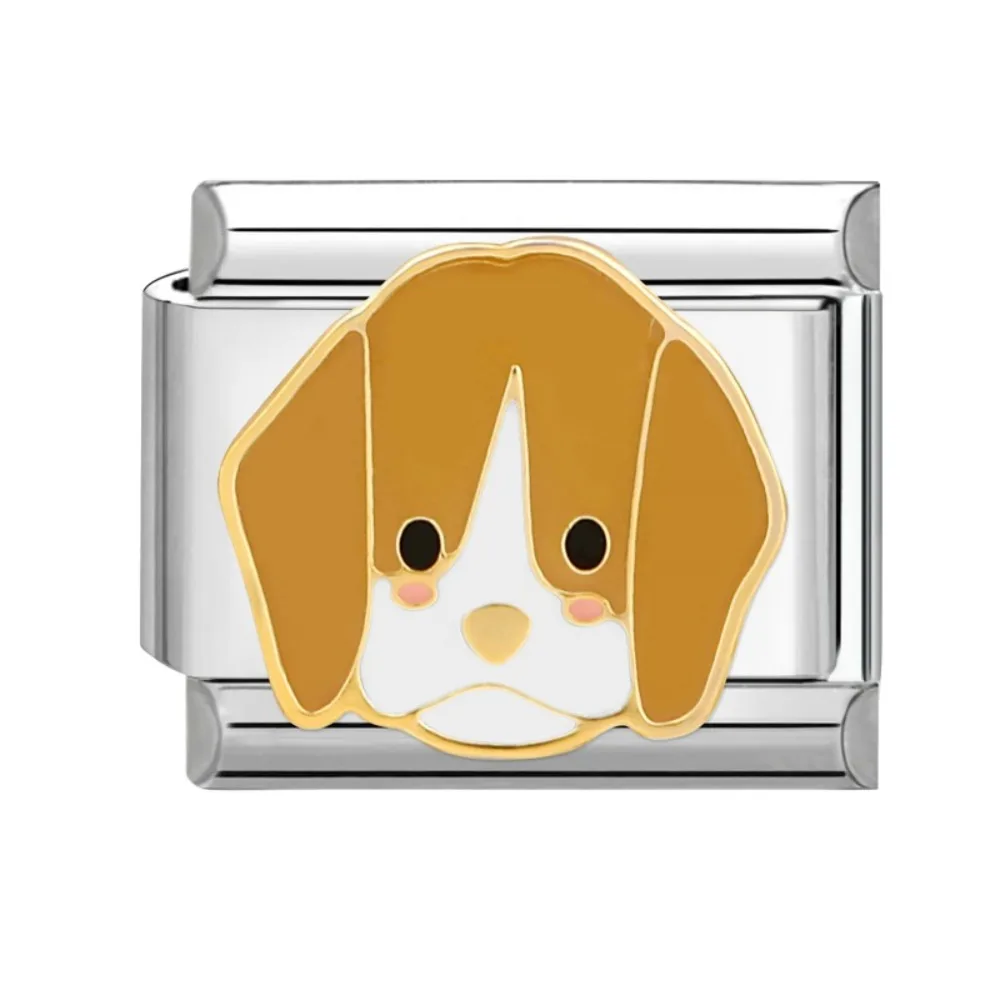 Ювелирные изделия «сделай сам», 9 мм, итальянский модульный браслет, звенья, бусины из нержавеющей стали, ювелирные изделия «сделай сам», модульный дизайн, подвеска для собаки, семейный подарок