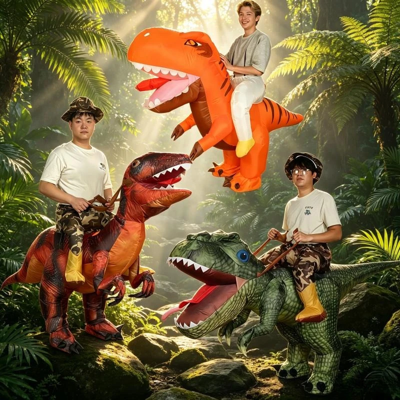 Inflatable dinosaur costume Halloween fun dinosaur cosplay dress up suitable for Halloween carnival holiday party dress up gift