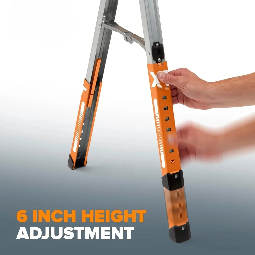 زوج Sawhorse XT من Stands-Portamate Speedhorse - عبوتان، أرجل قابلة للتعديل بارتفاع 30-36 بوصة، سطح معدني لـ 2x4، عالي التحمل Pro #4