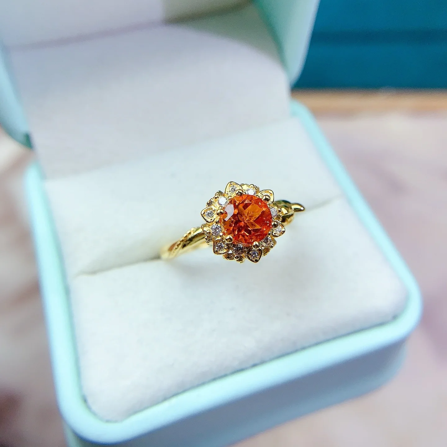 Genuine Yellow Citrine Silver Ring Glowing Radiant  S925 Fine Silver Elegant Ladies Statement Jewelry