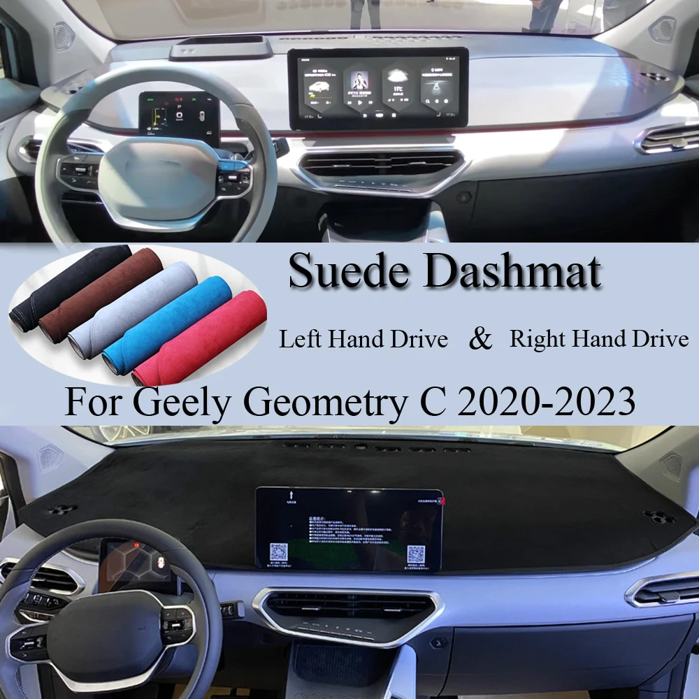 

For Geely Geometry C 2020 2021 2022 2023 Suede Leather Dashmat Dash Mat Cover Dashboard Pad Sunshade Carpet Car Accessories