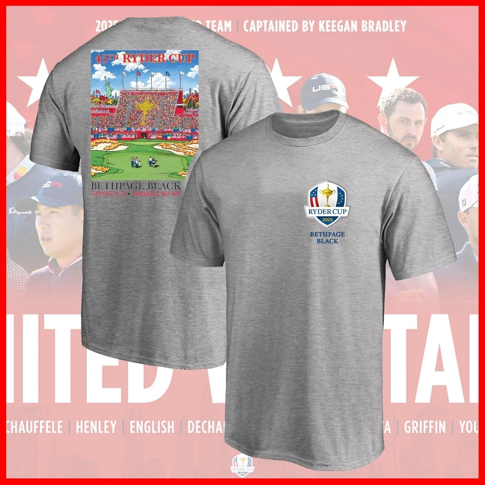 جديد! 2025 رايدر كأس Bethpage ملصق 2 الجانبين قميص 45th رايدر كأس المحملة Fastship الراقية الفاخرة لكل من الرجال والنساء أفضل Y2k #4