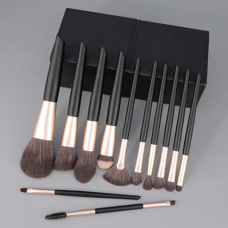 High-end Black Gold12Makeup Brush Set Soft Powder Brush Angled Contour Brush Blush Brush Foundation Eyeshadow