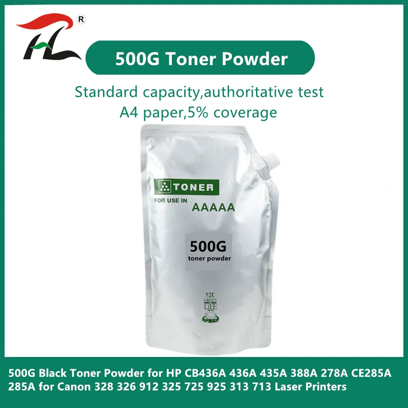 

500G Black Toner Powder for HP CB436A 436A 435A 388A 278A CE285A 285A for Canon 328 326 912 325 725 925 313 713 Laser Printers