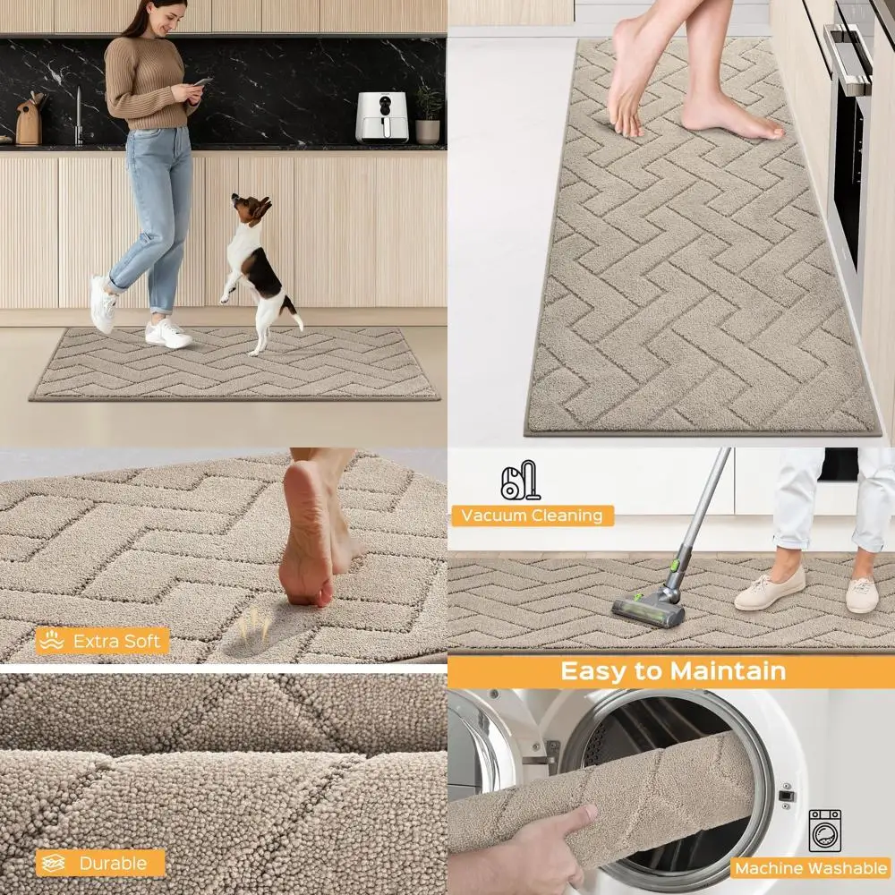 

24 x 70 Нескользящие кухонные коврики, которые можно стирать в машине, впитывающие напольные коврики для кухни, раковины, стирки и прихожей, рулонная упаковка