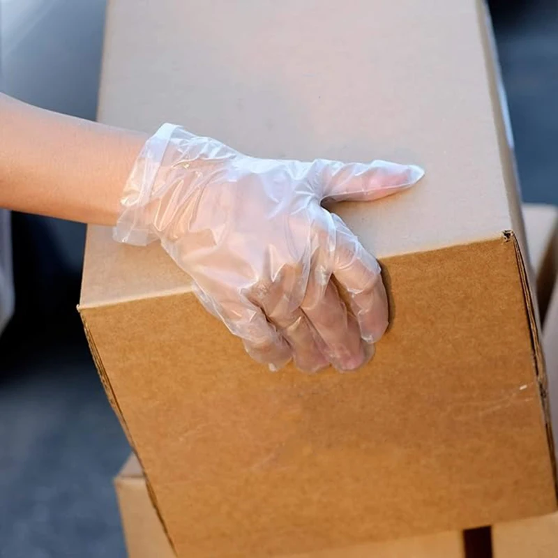 100PCS Disposable TPE Gloves Kitchen Bathroom Restaurant Camping Travel Waterproof Oil-Proof Household Cleaning Tools