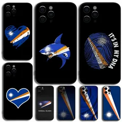 Marshall Islands Flag Phone Case For Apple iPhone 15,14,13,12,11,Pro,X,XS,Max,XR,Plus,Mini Soft Black Cover