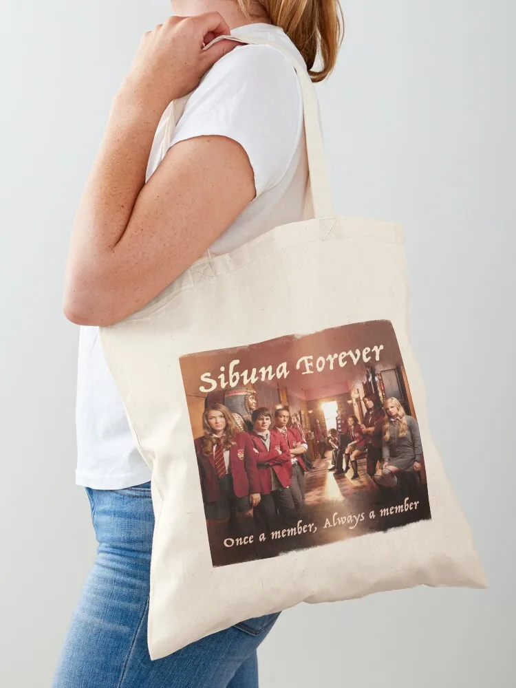 

Sibuna Forever Black And White Red Tote Bag Women's tote bag supermarket folding bag Women's bags female