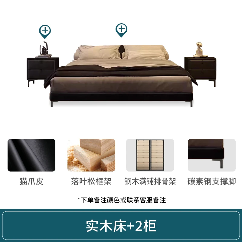 

Modern Casa Arredo Home Accessories Minimalist European Bed Frames Aesthetic Teenage Two Persons Sleeping Bed Storage Space