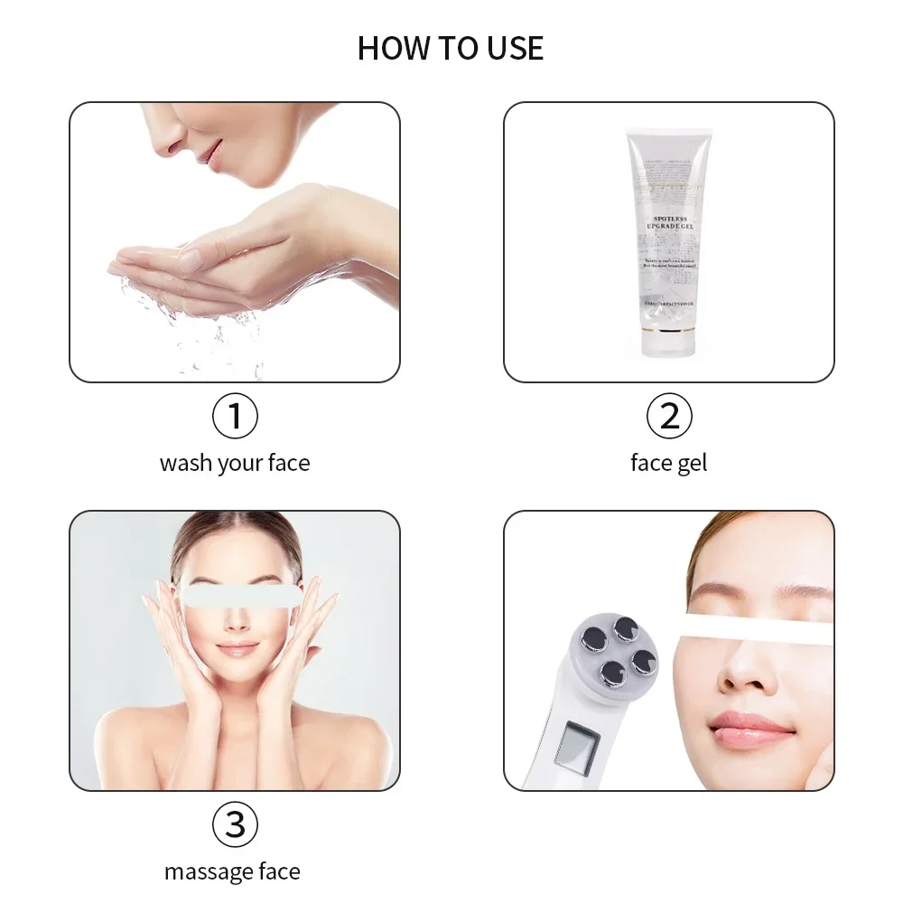 Appareil de beauté à photons LED, radiofréquence RF 5 en 1, électroporation EMS, Lifting de la peau, serrer, Anti-rides, soins de la peau, masseur pour le visage