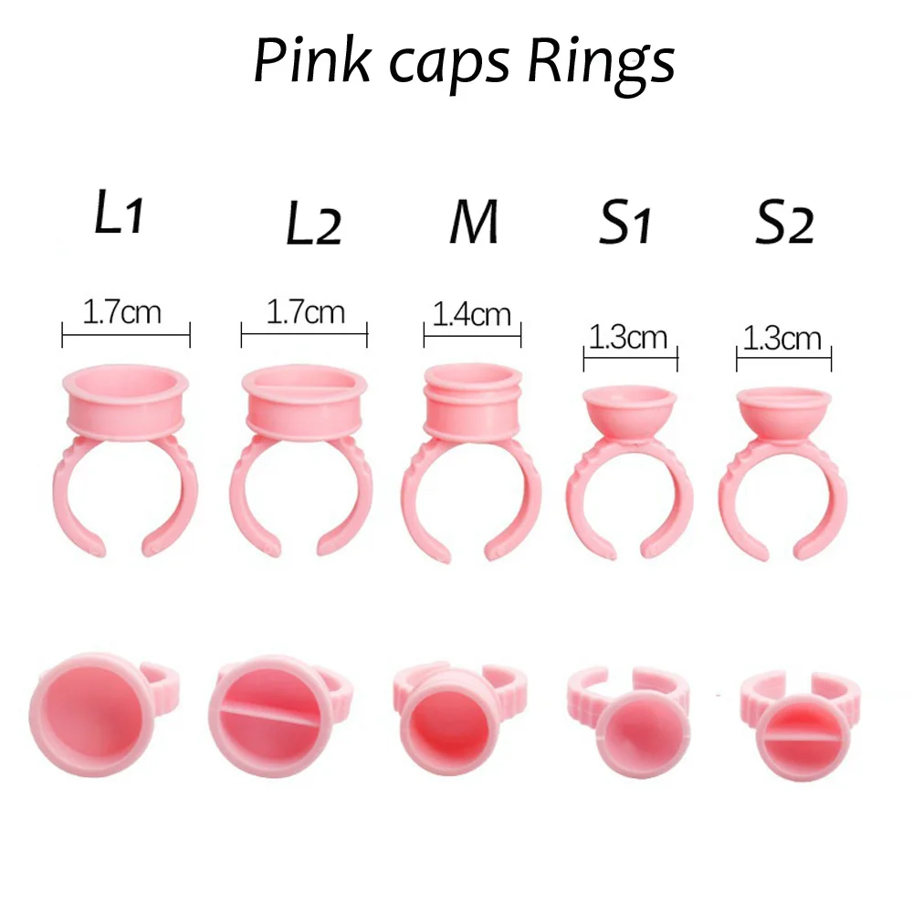 High Quality PInk/ White Disposable Tattoo Ink Cups Ring Permanent Makeup Eyebrow Microblading Needle Pigment RIngs