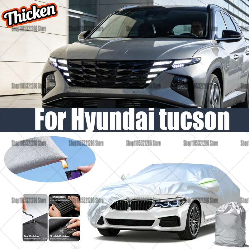 For Hyundai tucson Car Cover Sunproof Windproof Dustproof Scratch Resistant UV Protection Compact Storage