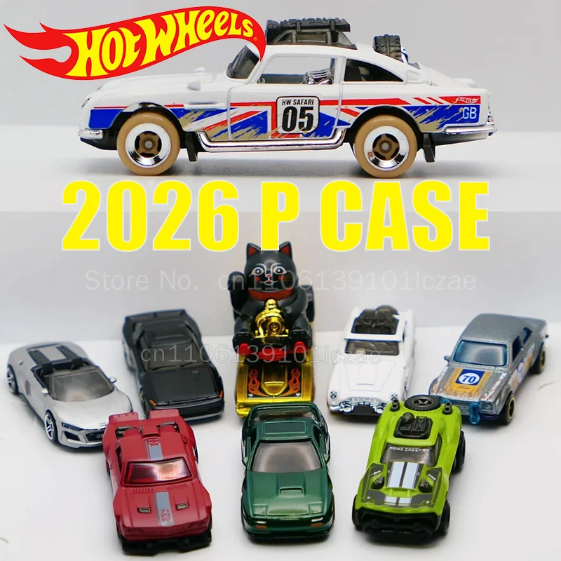 Modèle de voiture miniature Hot Wheels 2026 P CASE Ferrari Nissan GTR Audi R8 Plymouth Aston Martin, jouet de collection pour les passionnés.