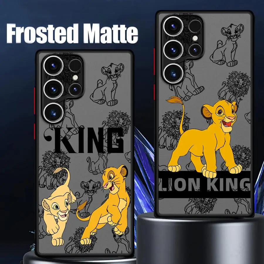 Case for Samsung Galaxy S20 S8 S23 Ultra S25 S22 Plus S24 S9 Note 20 10 S21 FE Soft Cover Disney Cute Lion King