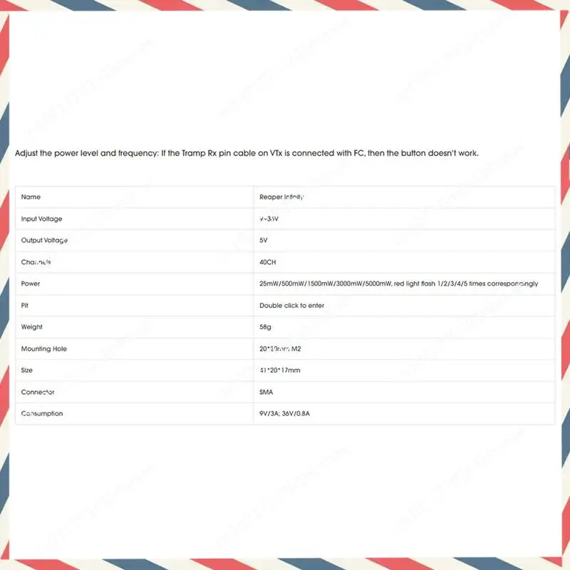 

-A21Z 5,8G 5 Вт VTX 40CH 5000 МВт передатчик встроенный микрофон и вентилятор 9-36 В для FPV дрона дальнего действия