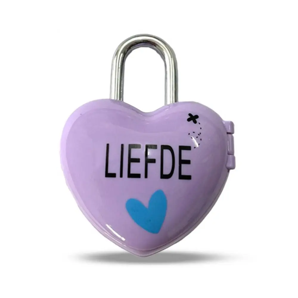 Zinc Alloy Travel Suitcase Number Password Combination Lock Digits Code Padlock Security Tool Heart Shaped Lock