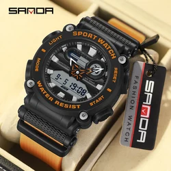 SANDA Fashion Men's Watch Military G Style Waterproof Sport Watch Analog Electronic LED Quartz Wristwatches Man Clock Luxury Hot