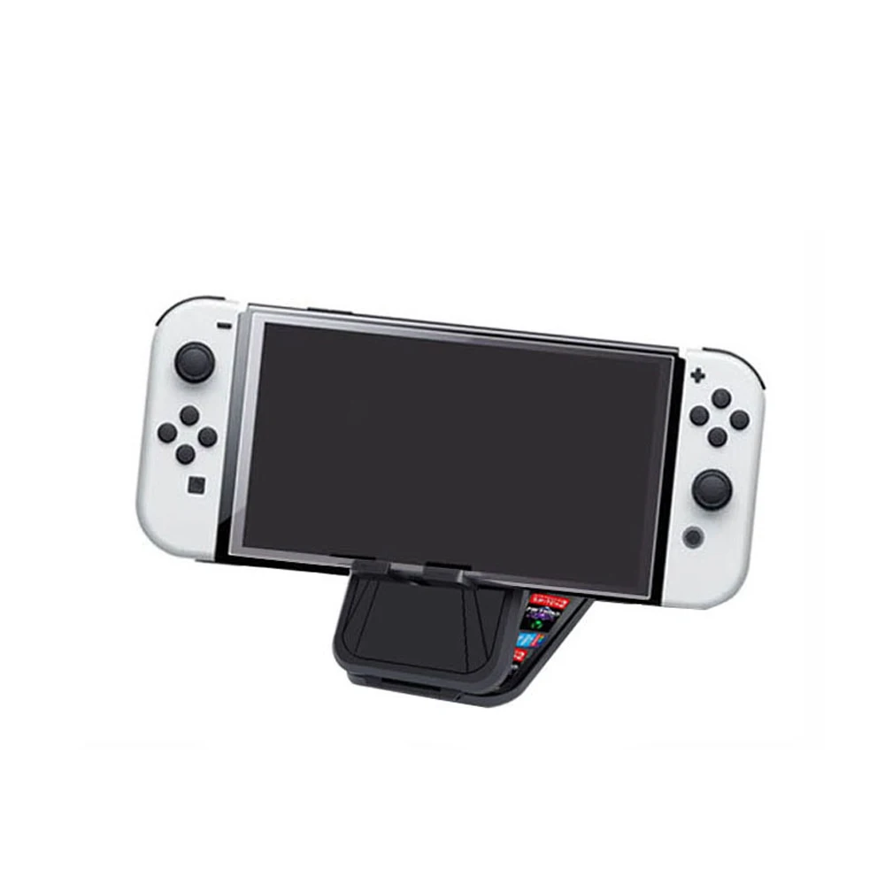 

For Switch 2 Foldable Base Stand Holder Console Display Rack Multi-angle Bracket Desktop with 9 game card slots+4 SD card slots