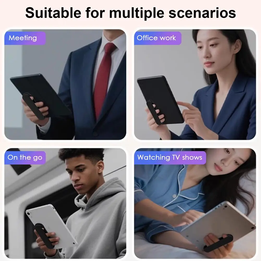 

Universal Anti Slip Silicone Grip Stand Tablet Hand Strap Holder With Finger Slings Bracket For iPad Samsung Kindle Accessories