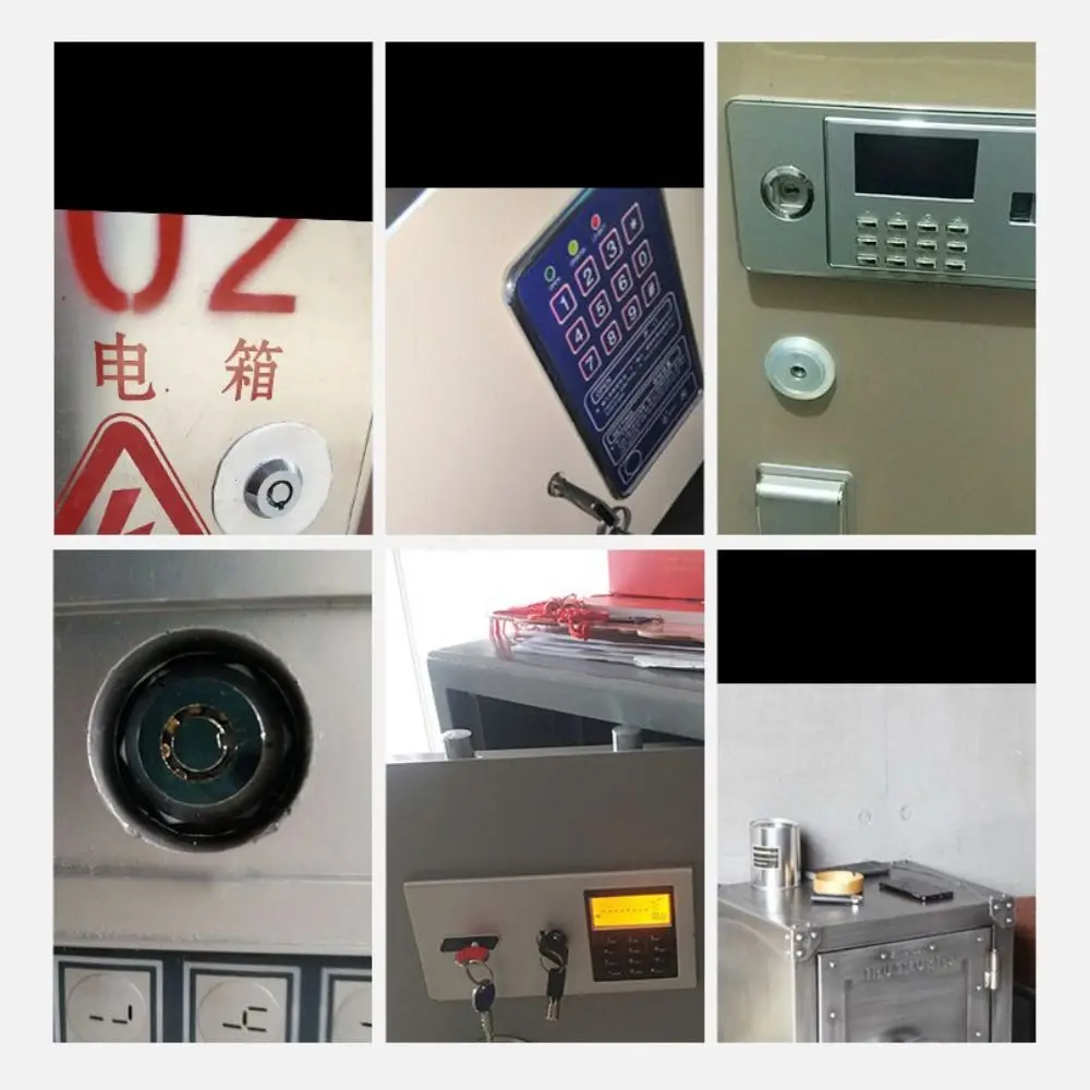 16-30mm Length Drawer Lock 2 Keys Included Mechanical Tongue Mailbox Lock Metal Body Locking Plate Distribution Box Lock