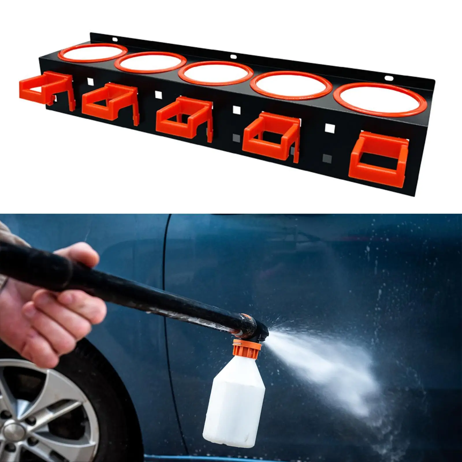 Spray Bottle Holder Bottle Storage Rack Wall Mount Easy Install Stand Car Wash Tool Organizer for Home Auto Beauty Shop