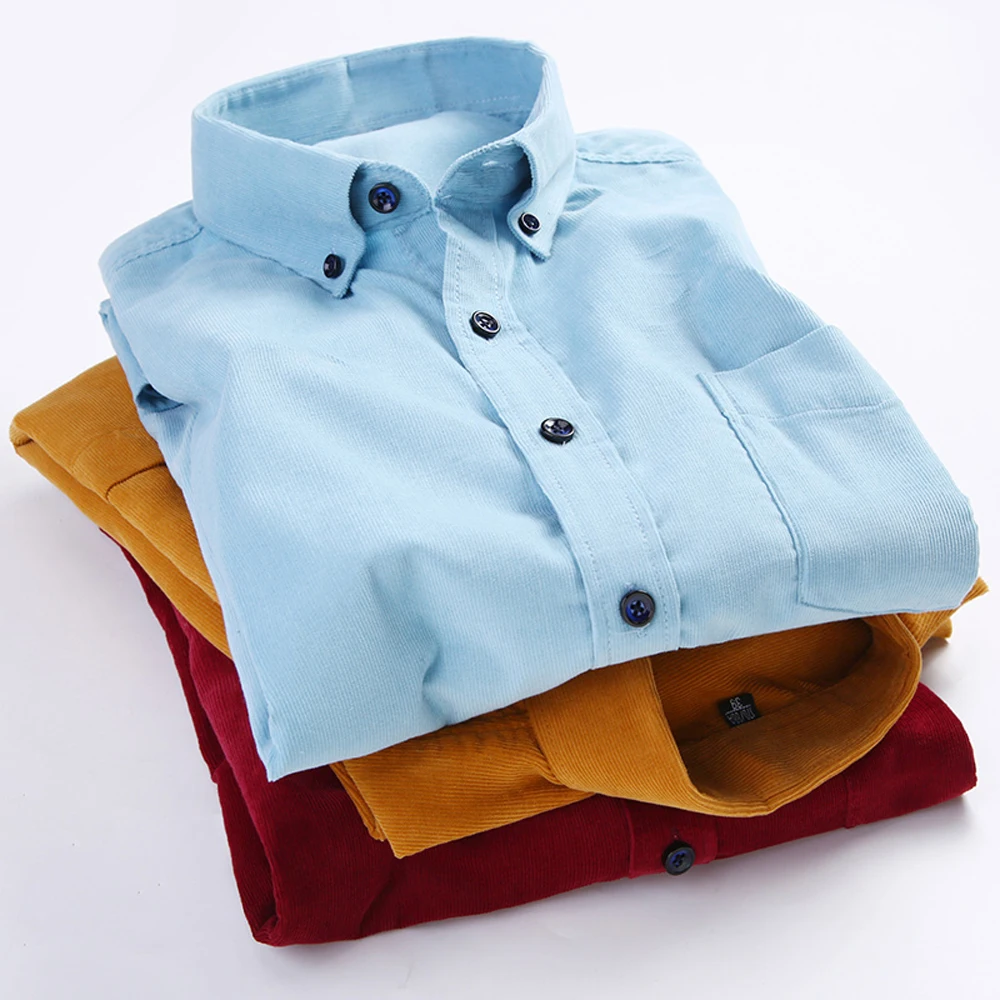 Cămașă Bărbați Corduroy Vintage Mânecă Lungă - usage example