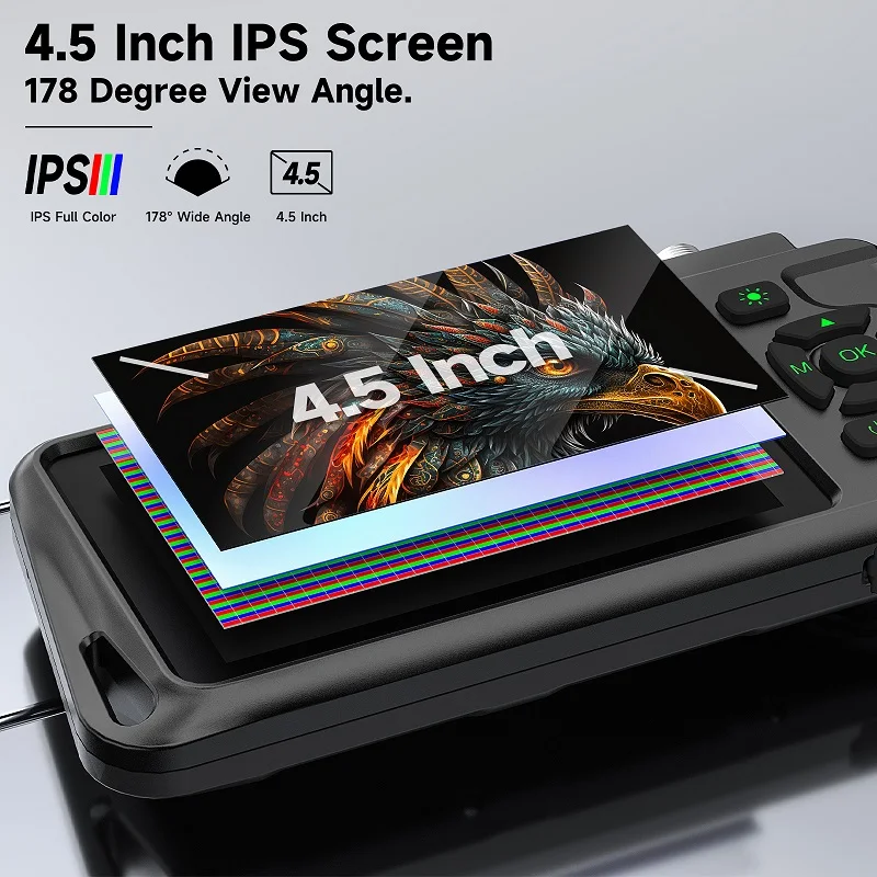 Industrial Endoscope 4.5''IPS Screen Autofocus Camera HD1080P Single Dual Triple Probe Video Car Inspection Borescope Waterproof