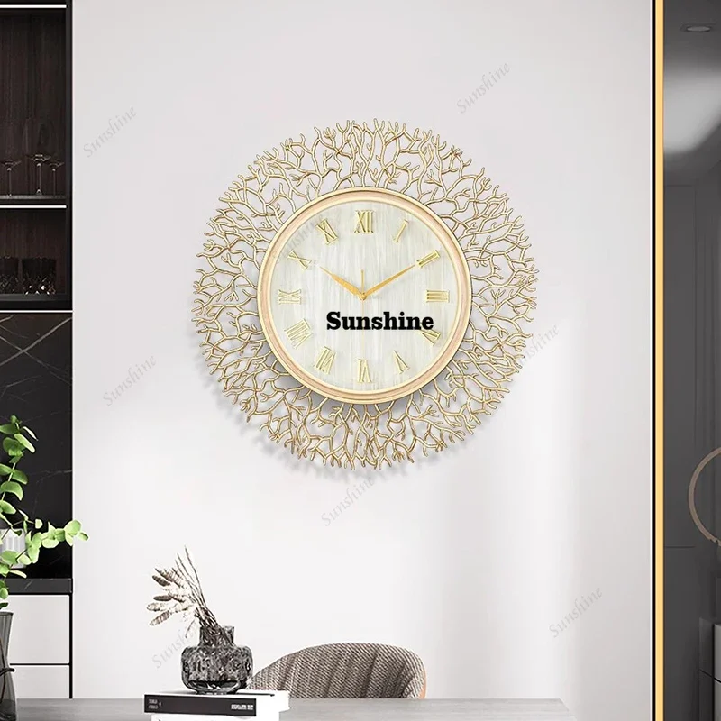 

Round Silent Wall Clocks Simple Creative Fashion Restaurant Nordic Wall Watch Living Room Luxury Horloge Murale Home Design FT