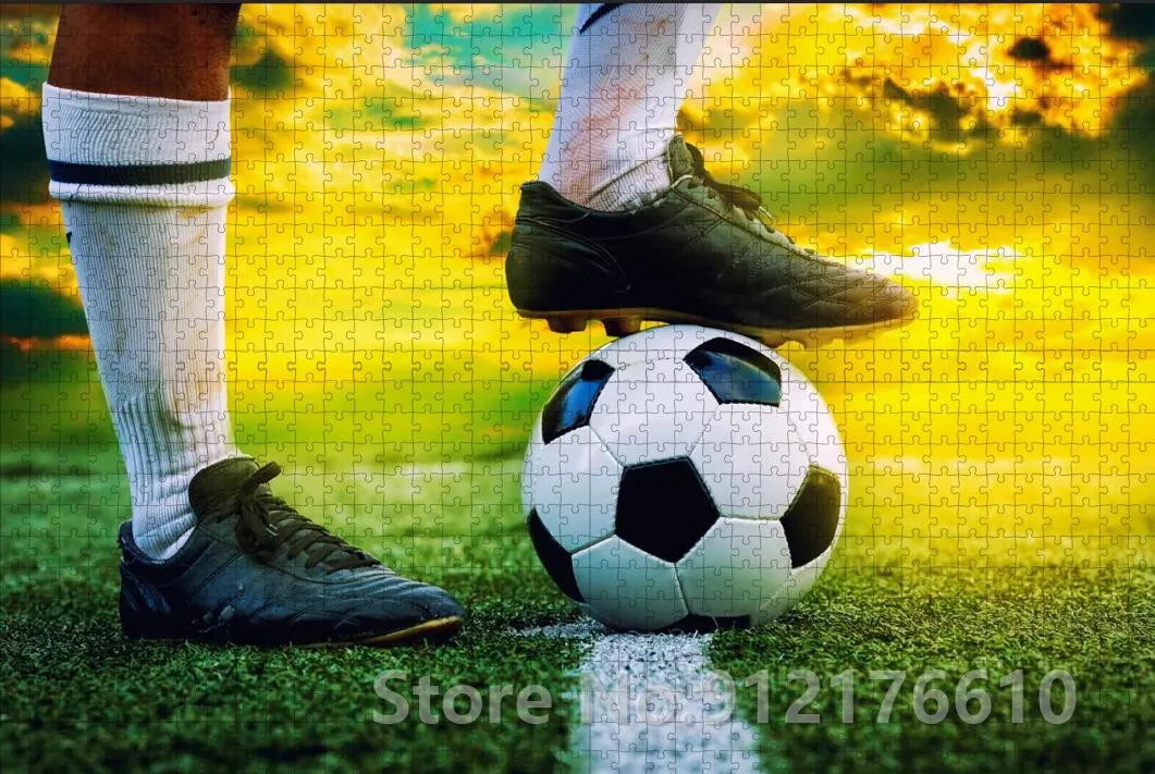 Football Sport Puzzle Jigsaw 300/500/1000 Pieces Family Gaming Decompress Educational Paper Puzzle for Adult Children Toys Gifts