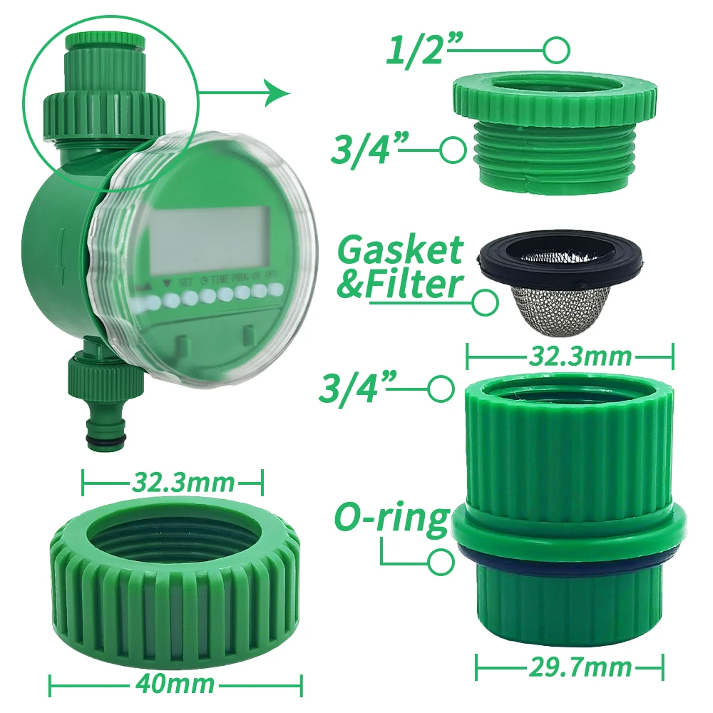 3/4-дюймовий роз\'єм крана Ремонт Заміна Автоматичний РК-дисплей Таймер поливу Іригатор Електронний контролер зрошення саду