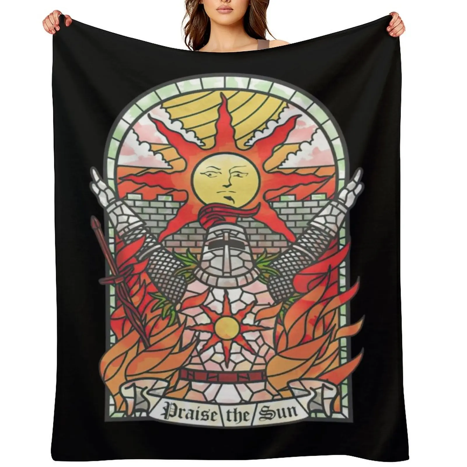 

Dark Soul Praise The Sun \t \t\t Throw Blanket Thermals For Travel Designers Sofa Blankets For Sofas Blankets