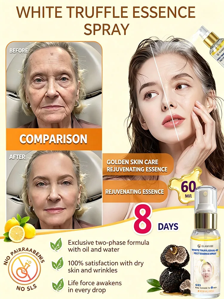 POZOAMIS White Truffle Anti-Aging Spray Instantly Smooths Fine Lines Wrinkles Effectively Combats Signs Aging Firms Lifts Facial Contours Brightens Complexion Formulated With Natural Ingredients A Gentle Hydrating Essence Ideal At-home Facial Care
