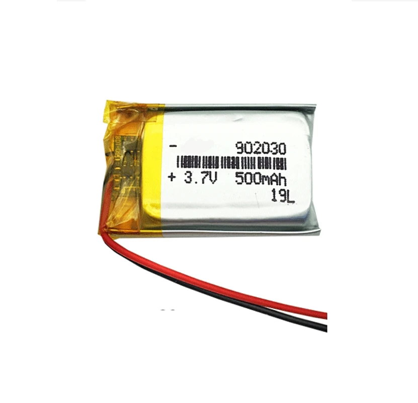 10PCS 3.7V 500mah Rechargeable Lithium Polymer Battery 902030 for Bluetooth Earphone VR Glasses Handheld Fan Headlamp Batteries