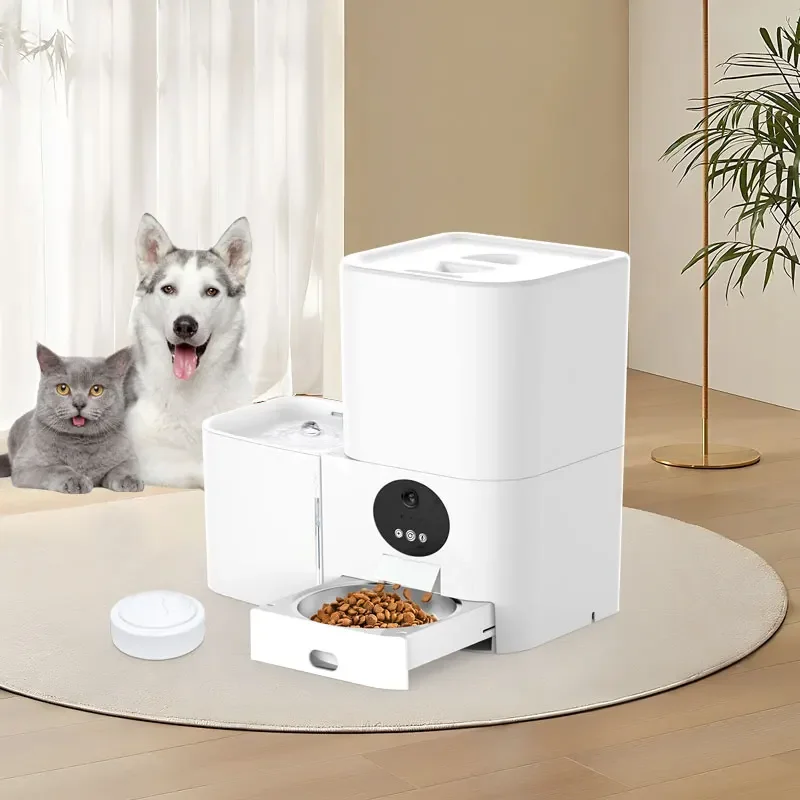 Alimentador eléctrico inteligente 2 en 1 para mascotas con Wi-Fi y dispensador automático de agua para perros y gatos con capacidad de 5L, suministro ODM para animales pequeños