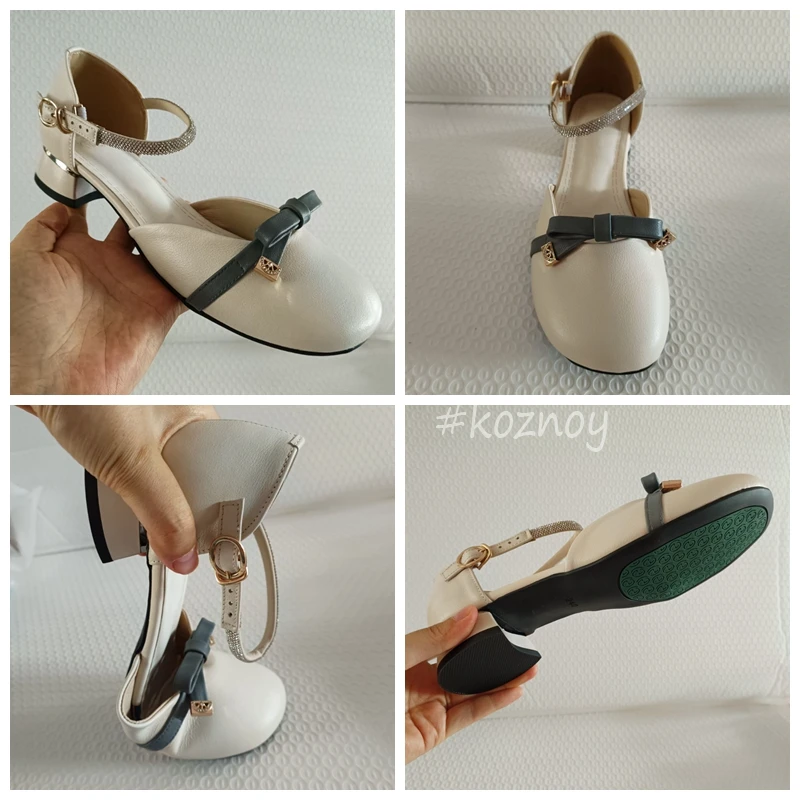 Koznoy scarpe da donna 3cm sandali con zeppa moda mocassino fibbia estiva donna punta tonda piattaforma in vera pelle naturale Bling comodo