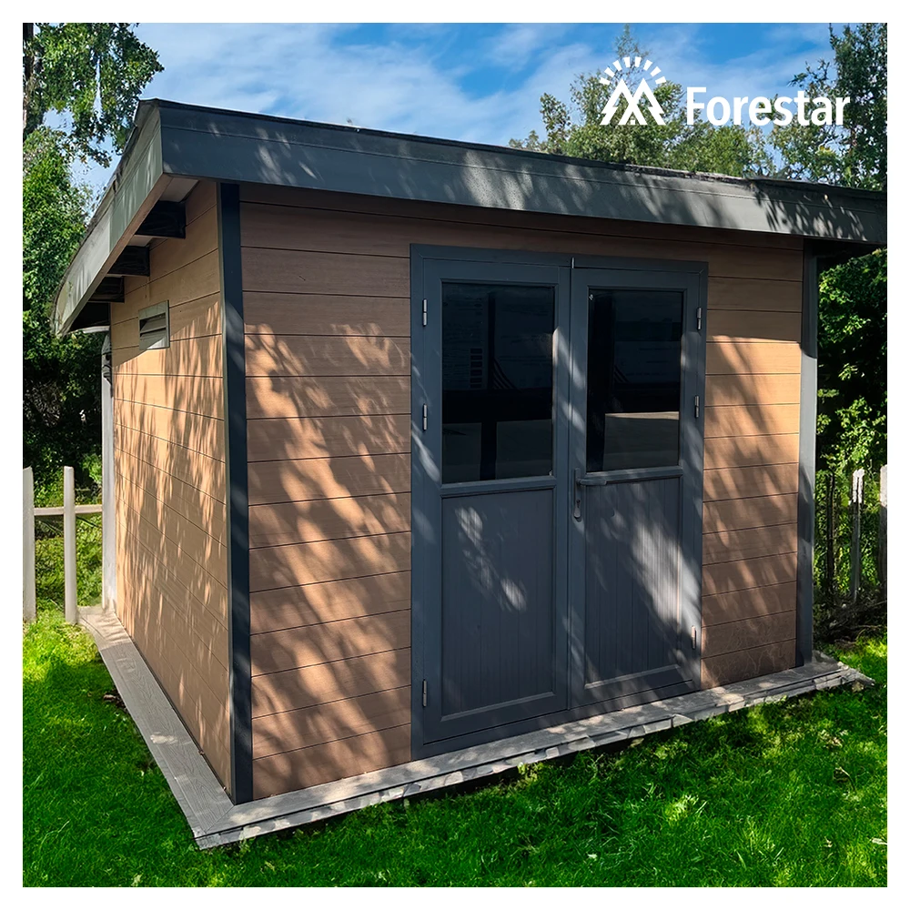 

NEW Europe Outdoor Flat Proof Wood Plastic Composite Garden Shed Sheds Storage Outdoor Tiny Houses Mobile Homes