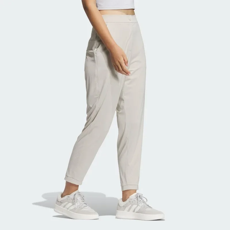 Adidas Sweat Wicking Drawstring Waist Track Cut Zip Pockets Travel TrousersJN0710
