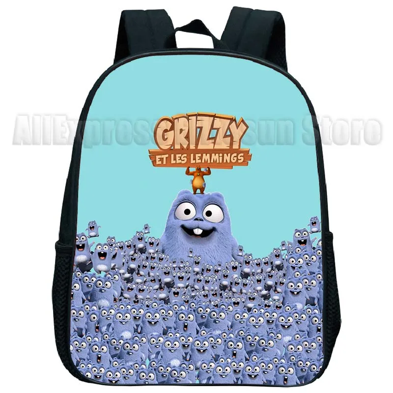 Kids Grizzy and the Lemmings Mini Backpacks Toddler Cartoon Kindergarten Bookbags Boys Girls Anime Schoolbags Child Rucksack