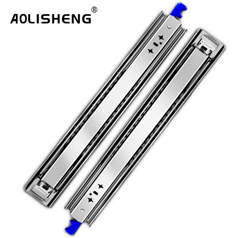 AOLISHENG 1 Pair 260 Lb Capacity Heavy Duty Drawer Slides with Lock,Side Mount Full Extension 3 Fold Ball Bearing Drawer Rails