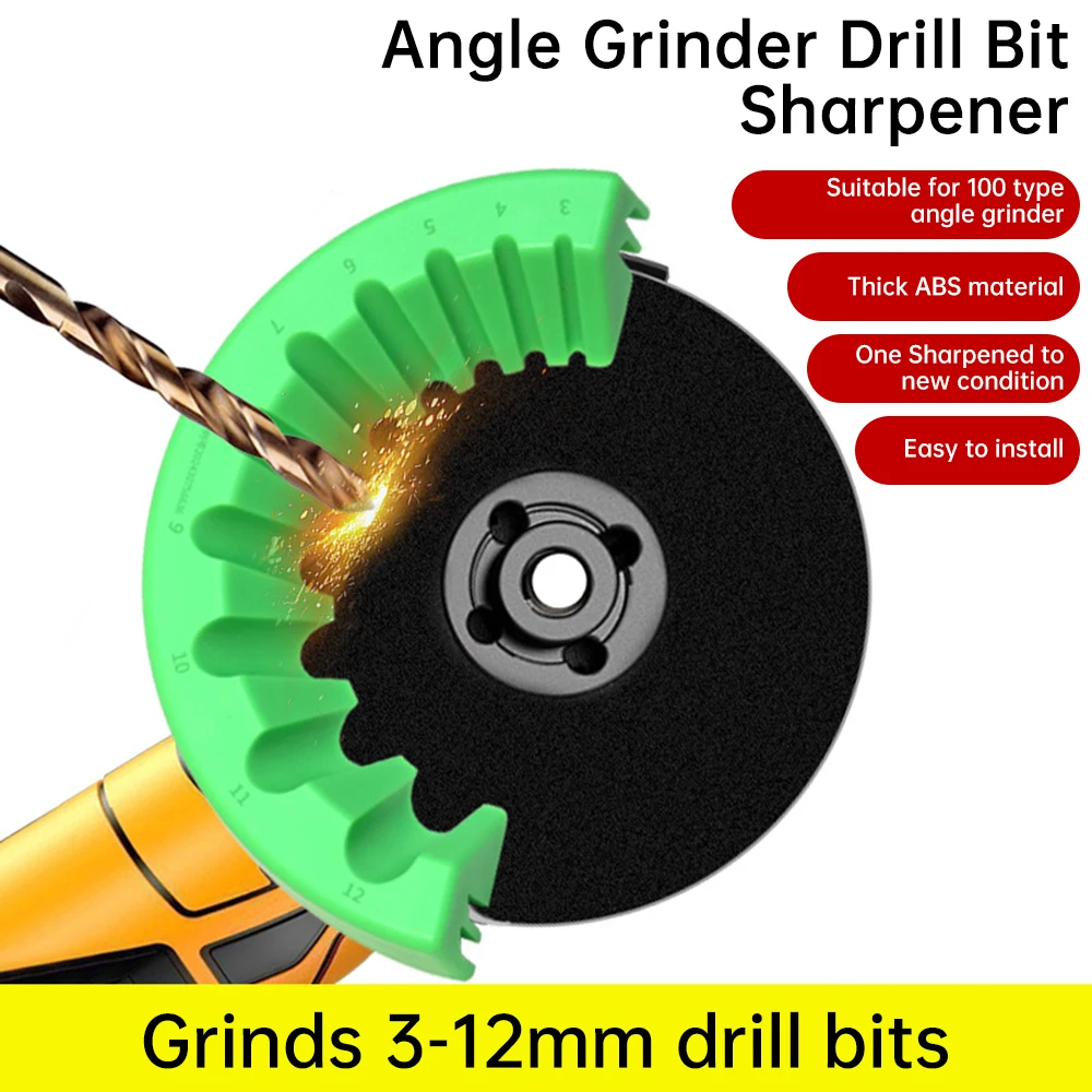 3-12mm 10 Model Hole Drill Bit Grinding Sharpener Angle Grinder Attachment Precision Drilling Brack Polishing Grinding Tool