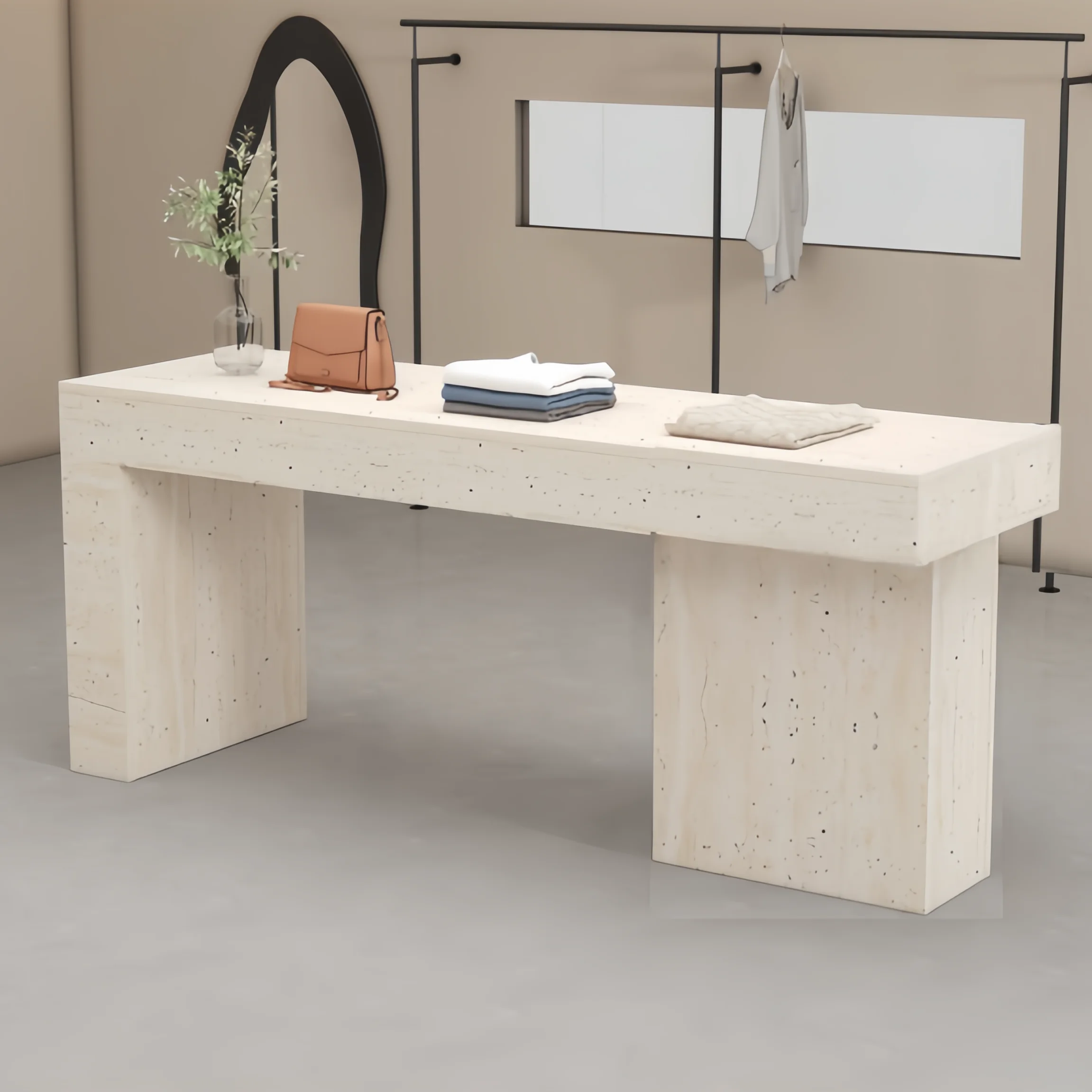 Clothing store Nakajima table women's clothing store middle water table simple modern cave stone pattern