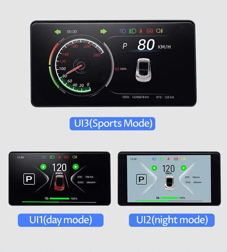 Suitable for Tesl model Y3 LCD small instrument panel car head-up display reversing image HUD original car style