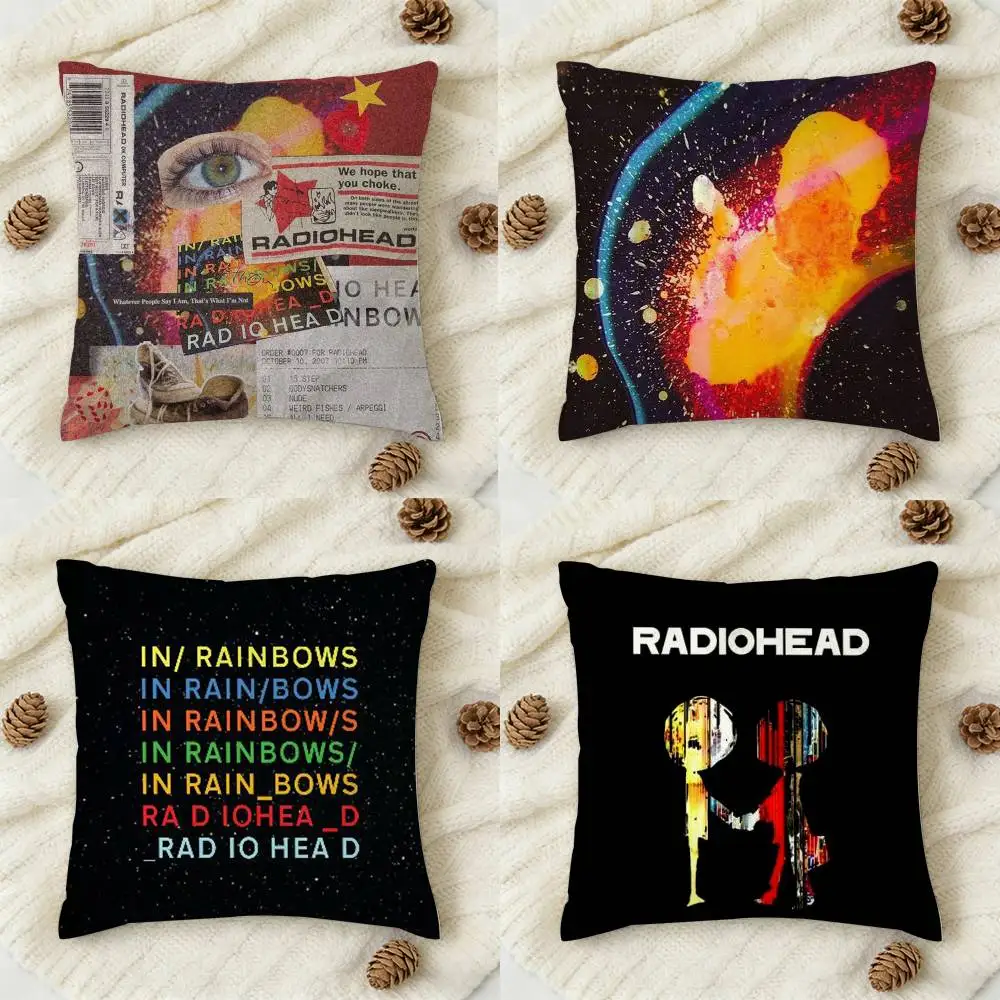 

R-Radiohead In Rainbows Skin Sticker Wrap Double-sided Printed Square Decorative Cushion Cover for Sofa Living Room Home Decor